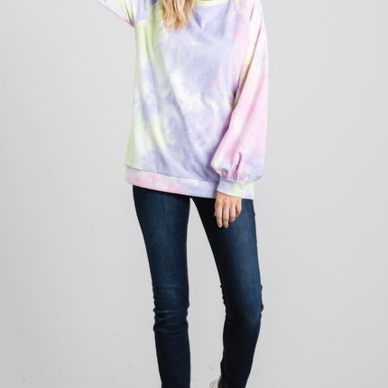 Tie-dye Puff Long Sleeve Top