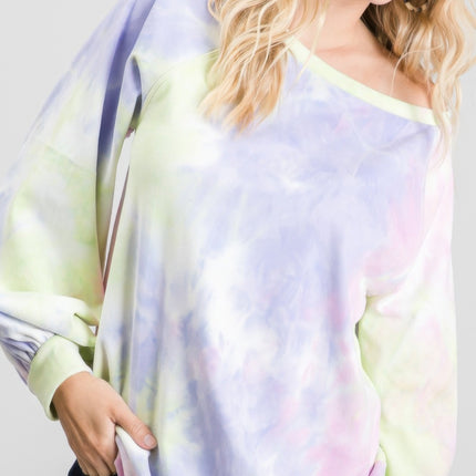 Tie-dye Puff Long Sleeve Top