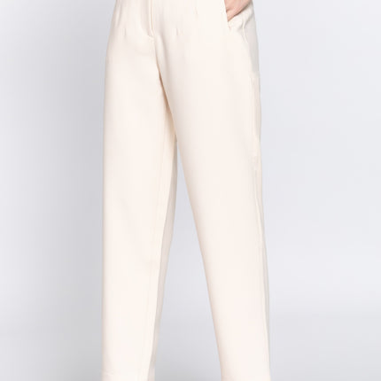 High Waist Pintuck Detail Long Pants