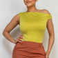 One-shoulder Twisted Detail Silky Top