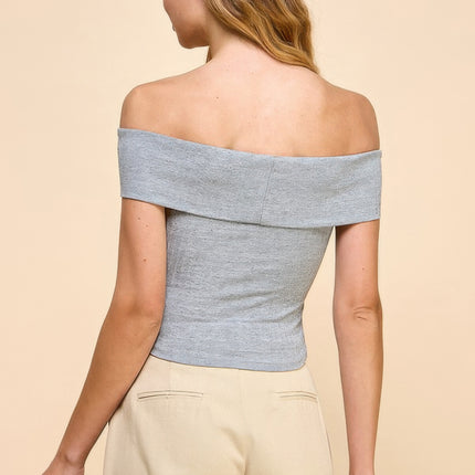 Off Shoulder Ribbed Top