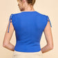 Ruching Shoulder Ribbed Top