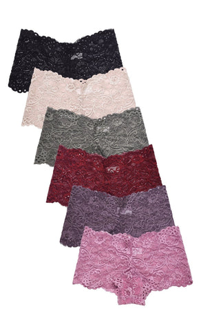 Womens laced panties 6pk