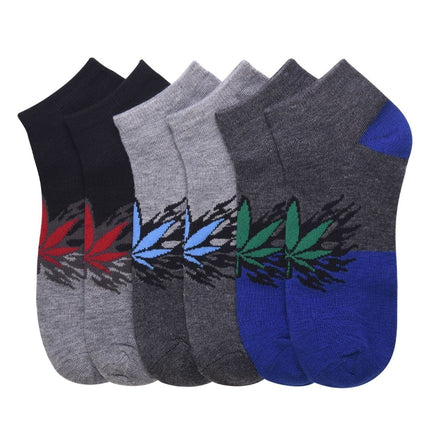 Ankle cut pot leaf socks 3pk