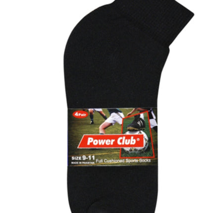 Men's Quarter Cut Power Sock 4pk Black