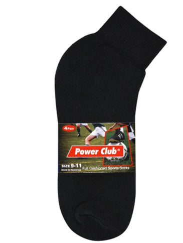 Men's Quarter Cut Power Sock 4pk Black