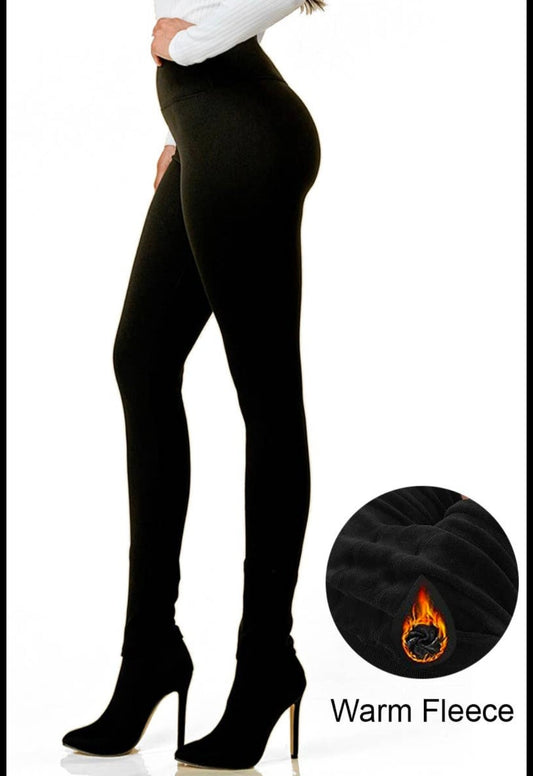 Black fleece lined leggings