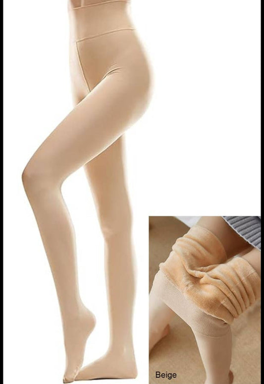 Nude winter warm fleece stockings