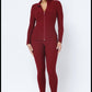 Wine Honeycomb jacket and legging set