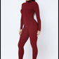 Wine Honeycomb jacket and legging set