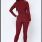 Wine Honeycomb jacket and legging set