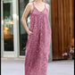 Cranberry sleeveless maxi dress with side pockets