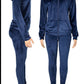 Velvet two piece jogger set (navy blue)