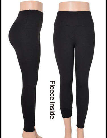 Black fleece lined leggings