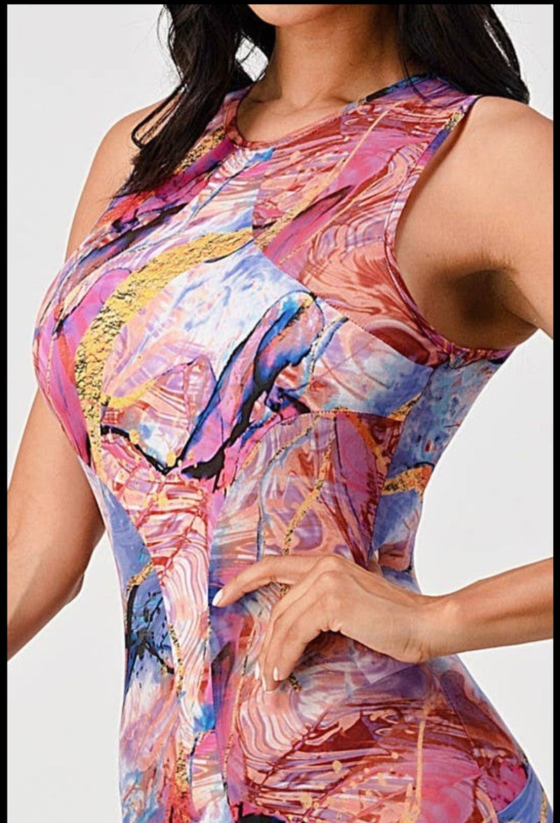 Multi color semi mesh Bodysuit