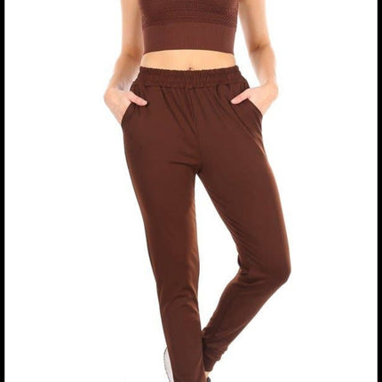 Chocolate Brown Honeycomb cropped top and joggers