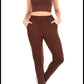 Chocolate Brown Honeycomb cropped top and joggers