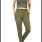 Olive Honeycomb cropped top and joggers