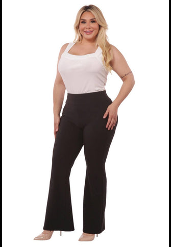 Plus size women's high waist sculpting flare pant