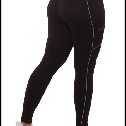 Women's high waist fleeced lined leggings with pockets