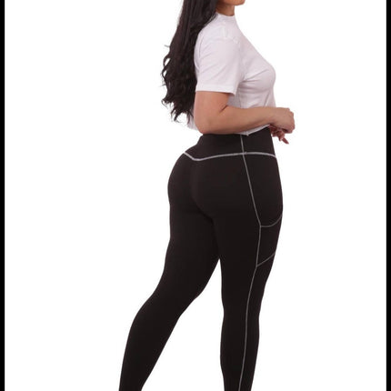 Women's high waist fleeced lined leggings with pockets