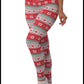 Green/Red Fleeced Lined Holiday Print Leggings