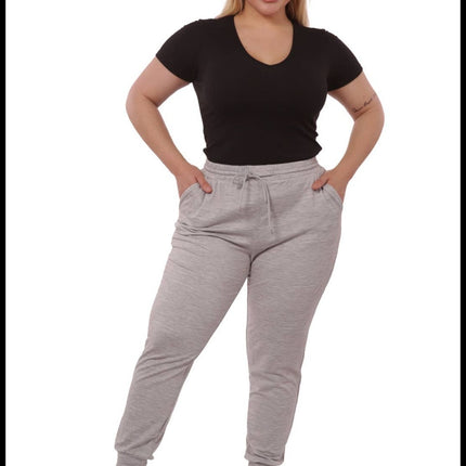 Plus sized soft brushed fleeced lined jogger sweatpants