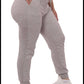 Plus sized soft brushed fleeced lined jogger sweatpants