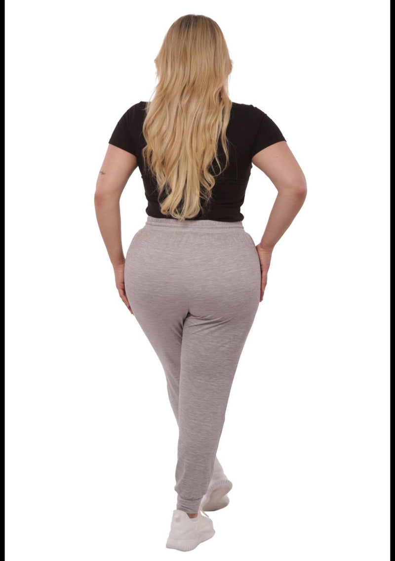 Plus sized soft brushed fleeced lined jogger sweatpants