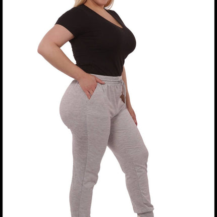 Plus sized soft brushed fleeced lined jogger sweatpants