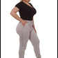 Plus sized soft brushed fleeced lined jogger sweatpants