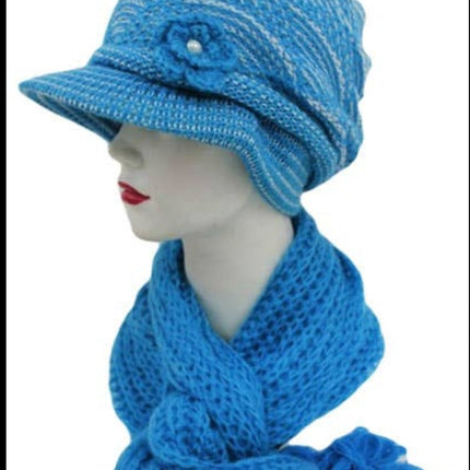 knit beanie and scarf set