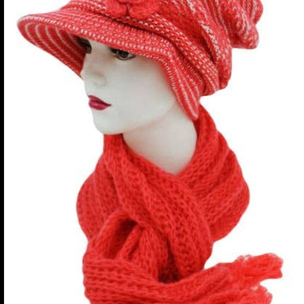 knit beanie and scarf set