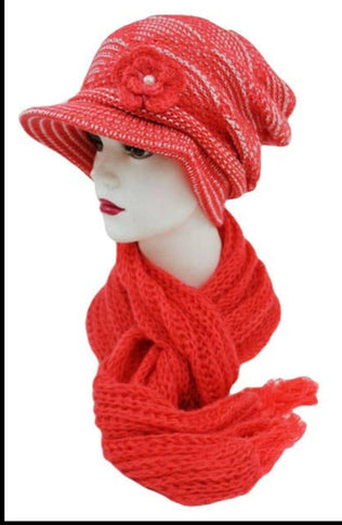 knit beanie and scarf set