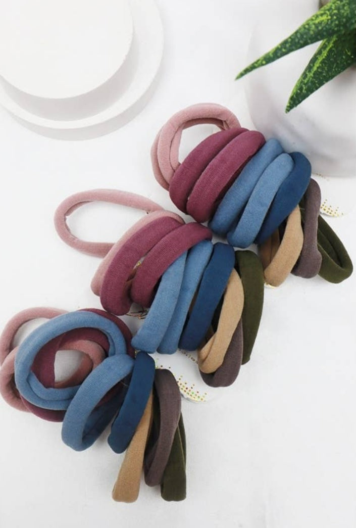 10 pc assorted color hair tie set