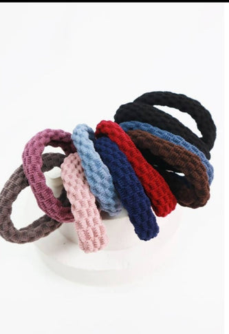 Textured hair tie set 10 pc