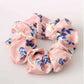 Satin leaf print scrunchie