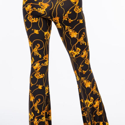 Baroque chain printed flared pants