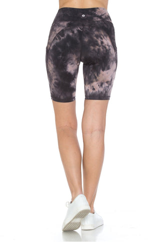 Pink Tie-dye ladies activewear leggings shorts