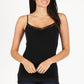 Black solid camisole with lace trim