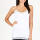 White solid camisole with lace trim