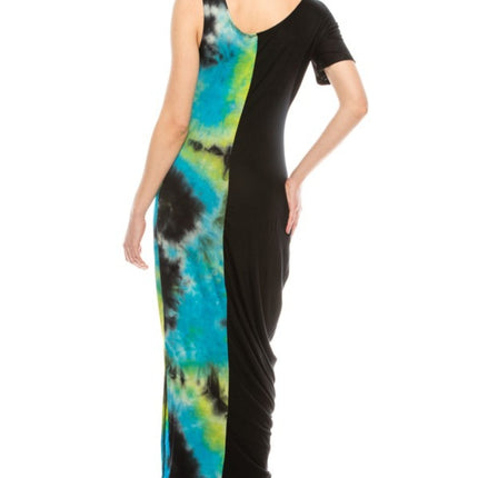 2 tone Maxi dress tie-dye/black