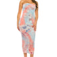 Pink/Sky Blue Tie-dye tube dress