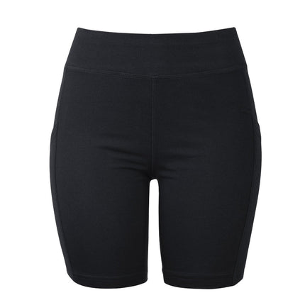 Black Ladies cotton leggings shorts with pockets