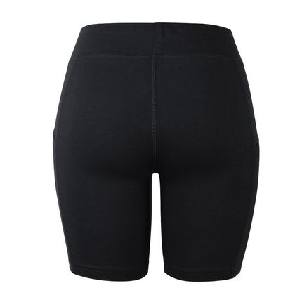 Black Ladies cotton leggings shorts with pockets