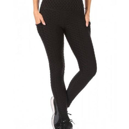 High waist honeycomb textured sport leggings