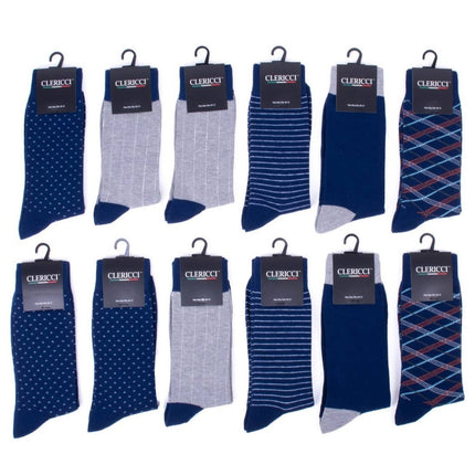 Men's navy fancy dress socks