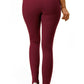 Burgundy fleece lined leggings