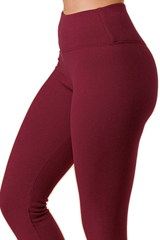 Burgundy fleece lined leggings