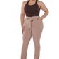 Women's flare pant with seam detail and waist tie